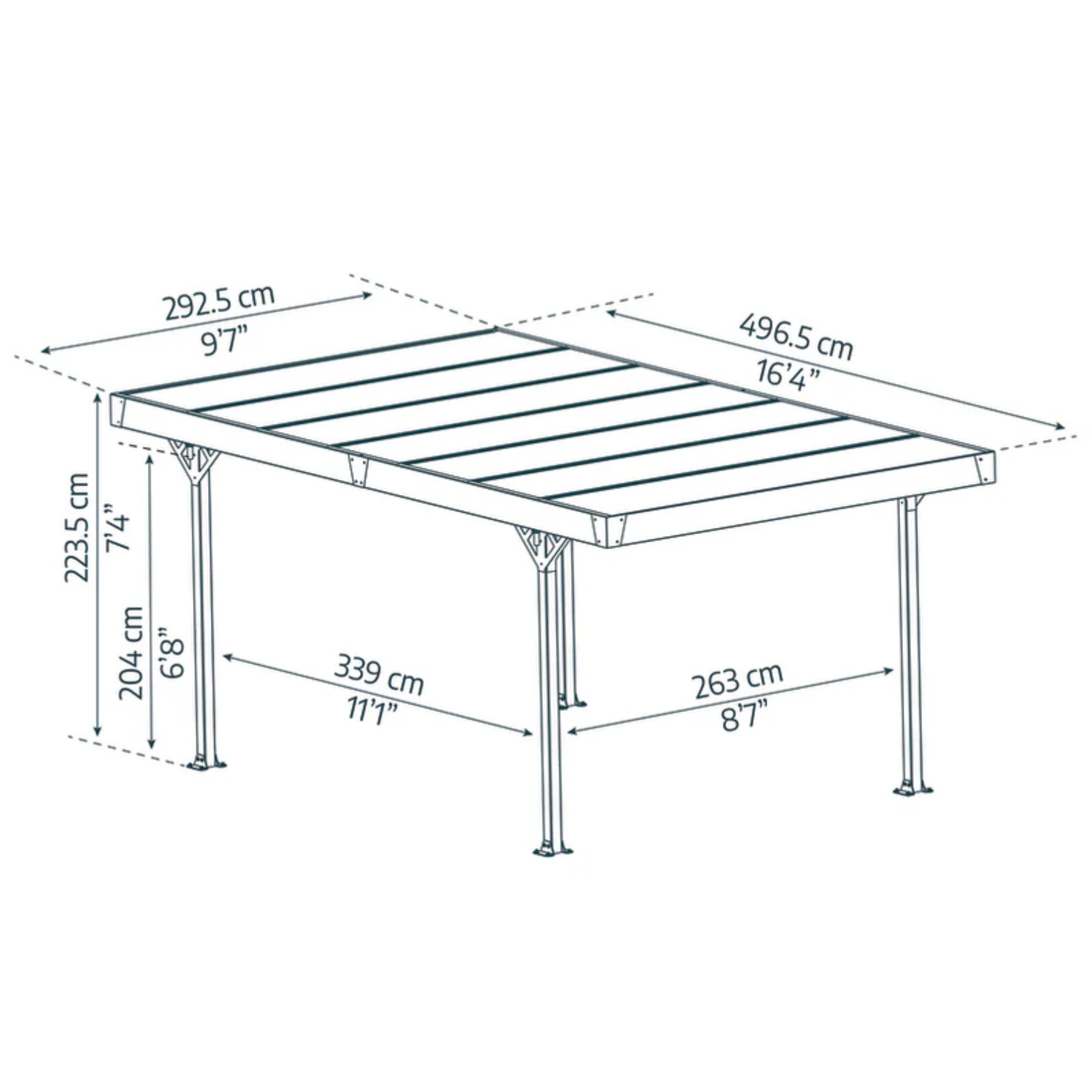 Palma 5000 Carport Gray/Gray